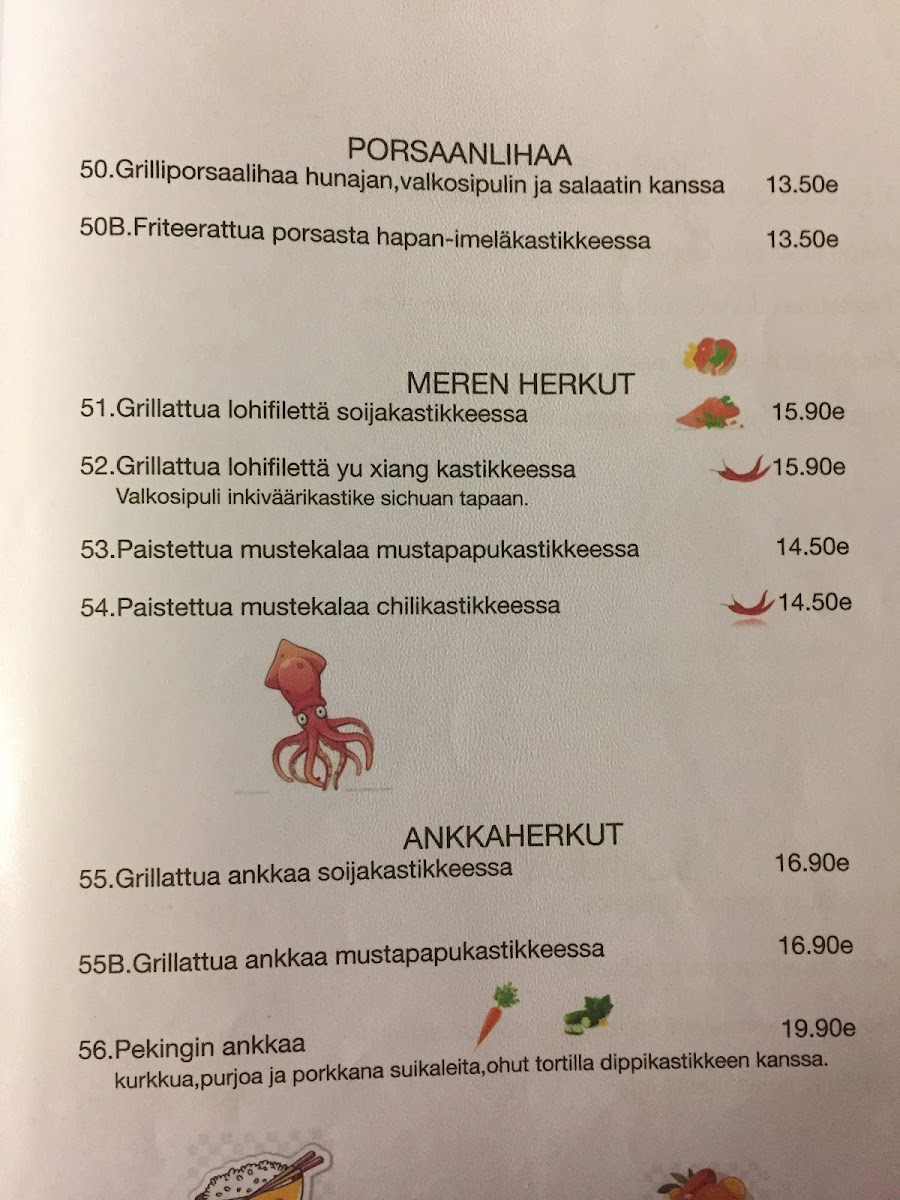 Menu Restaurant Thai-China - Punainen Chili-5